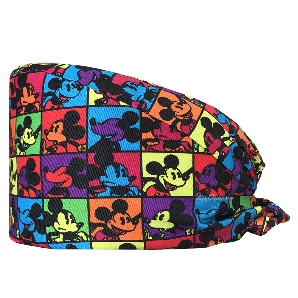 De gama alta de dibujos animados de Mickey patrón de dibujos animados casquillo de la enfermera médico casquillo quirúrgico mascota empleado tapa de trabajo AliExpress