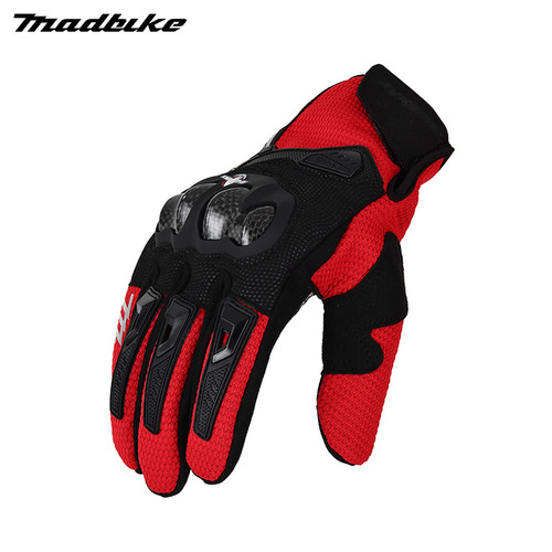 MADBIKE Motorcycle Spring and Autumn Riding Carbon Fiber Anti-Fall Gloves, Motorcycle Rider Durable Racing Breathable Gloves
