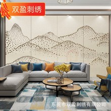 卯钉硬包背景墙软包泡钉铆钉工艺抽象画山水酒店工程家用厂家直销