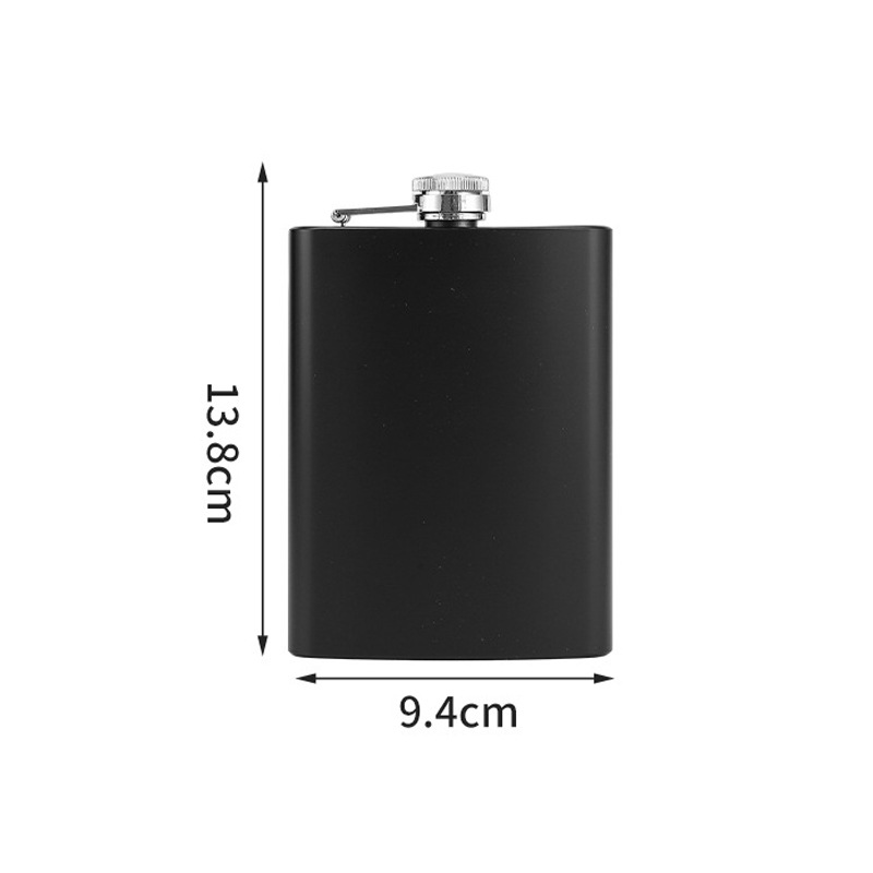 Venta directa de fábrica de cantimplora de vino plana de acero inoxidable de 1-18 oz, botella de vino de acero inoxidable con estuche de cuero, juego de vino portátil para exteriores.