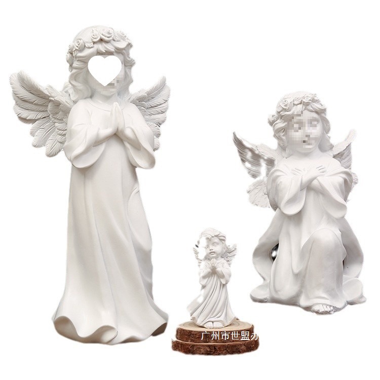 Emperatorio europeo retro Angel adornos estadounidenses resina yeso escultura Angel Girl decoración de mesa
