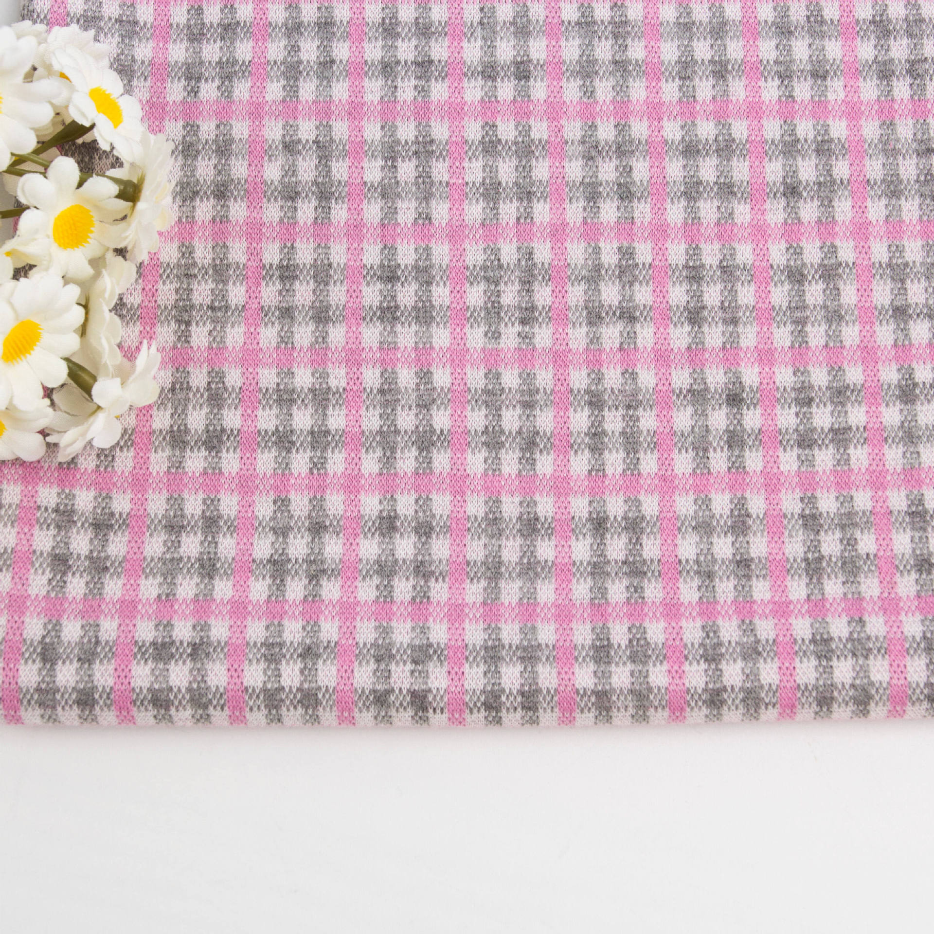 样品格子提花布女装童装男装针织提花批发针织面料色织提花小块样