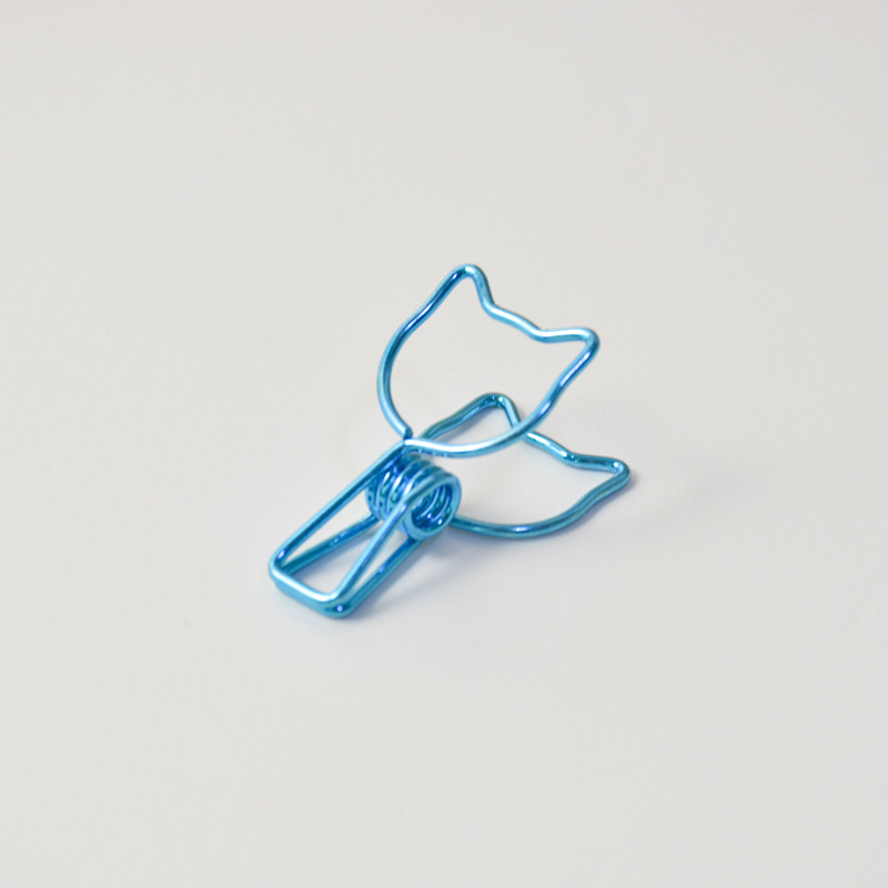 고양이 물고기 클립-블루