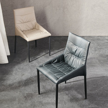 意式极简餐椅家用现代简约休闲椅ins酒店创意设计师餐厅靠背椅子