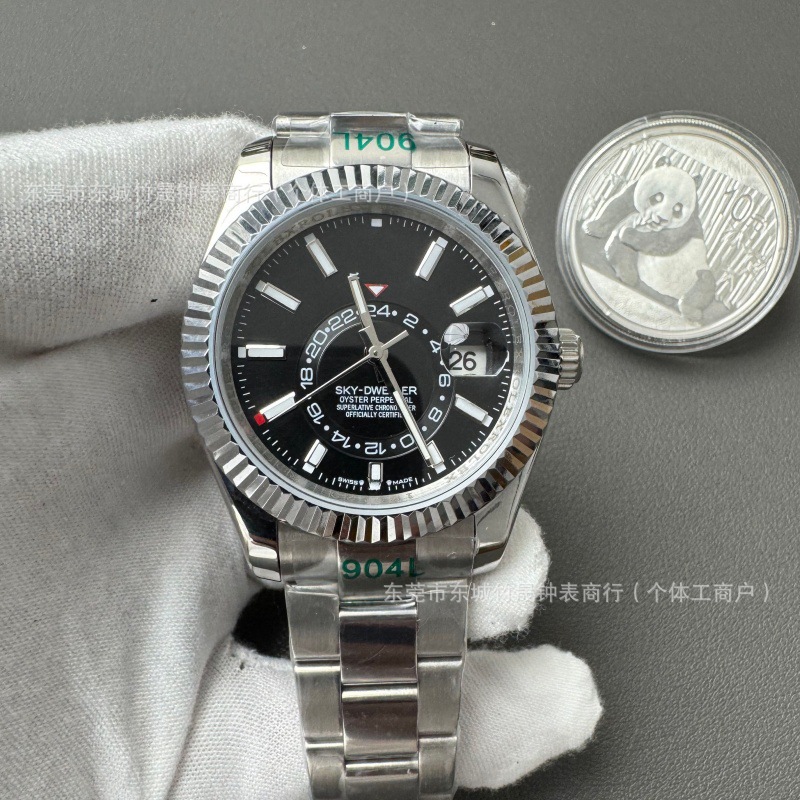 AA transfronterizo al por mayor submarino automático reloj mecánico de acero nocturno registro de correa de acero Lu Shi Ditona estación de suministro occidental image 34