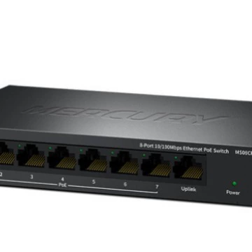 Коммутатor Mercury MS08CP 8 PoE сетевой коммутатор для мониторинга безопасности, Поставки PoE