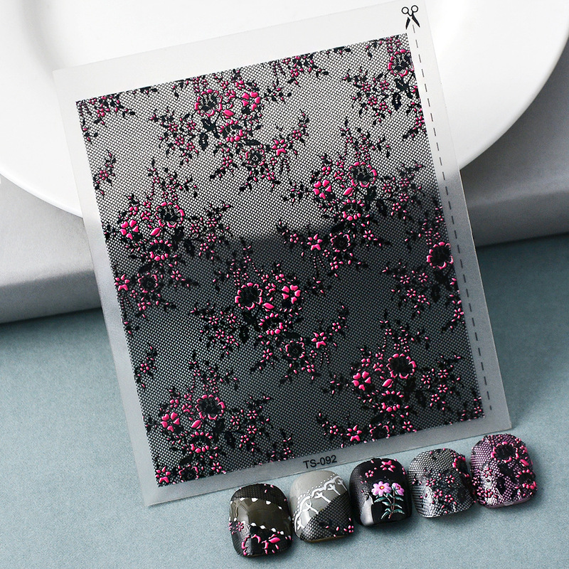 The new 5D nail art sticker patch DIY relief simulation flower nail full paste pregnant women can be waterproof durable tear The new 5D nail art sticker patch DIY relief simulation flower nail full paste pregnant women can be waterproof durable tear