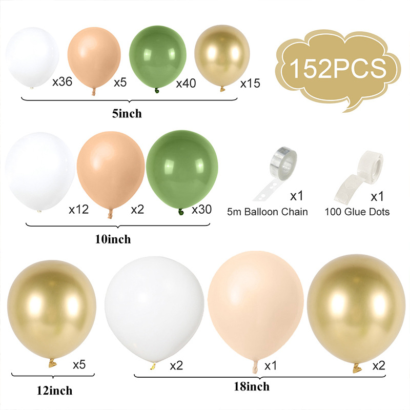 Retro Contrast Color Latex Olive Green Balloon Set display picture 5