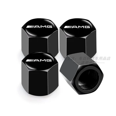 GLA GLC GLS decorative | valve - aluminum-alloy-black-amg-emblem-4-pieces