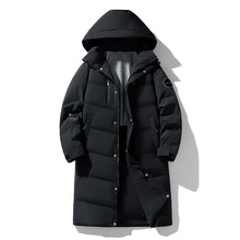 冬季中长款羽绒服男士加厚户外大衣外套连帽90%白鸭绒羽绒服男款