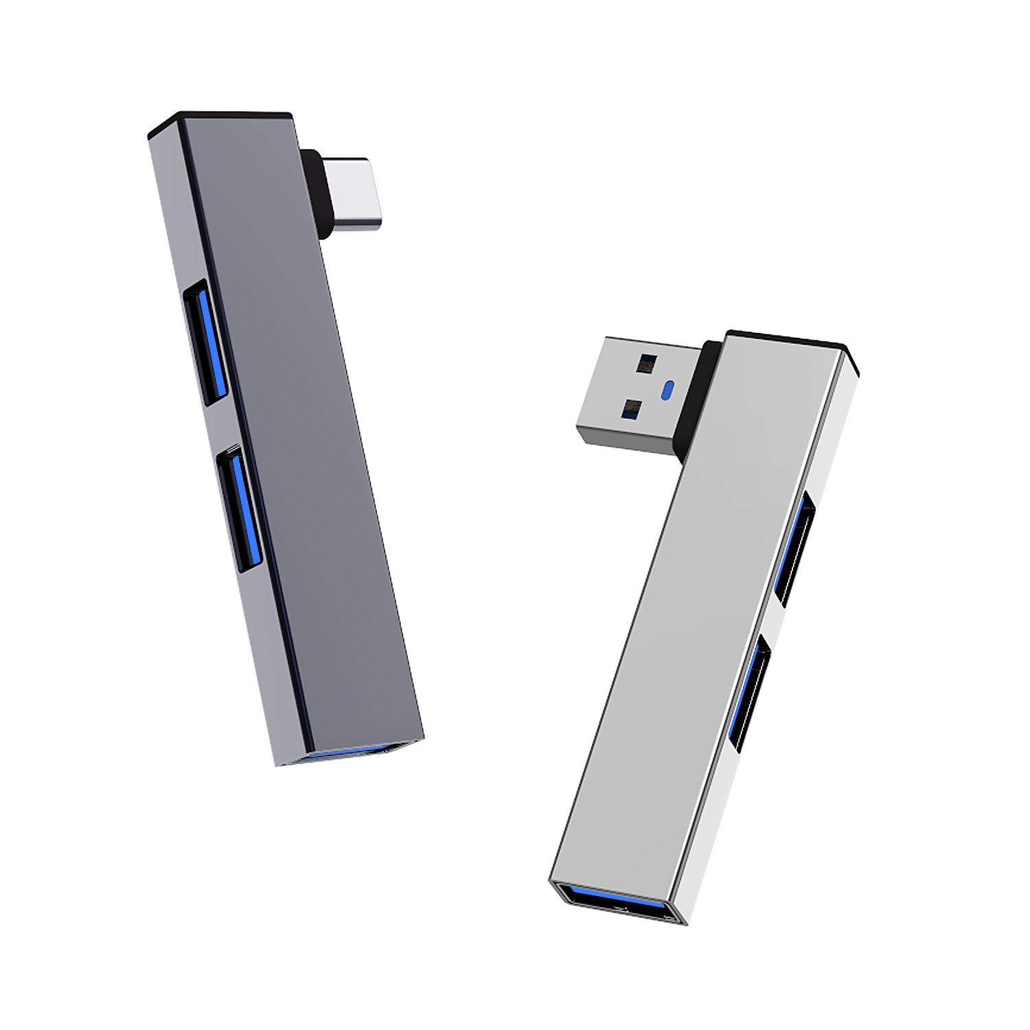 Hubusb estación de acoplamiento Tipo-C tres en uno portátil divisor codo USB3.0 multi-Puerto extensor
