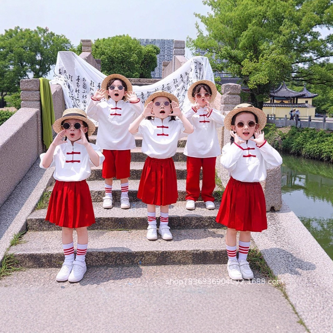 儿童六一国庆演出服装表演服幼儿园班服中国风小学生合唱团运动会