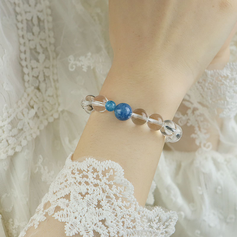 Original cristal blanco natural azul cristal pulsera nuevo estilo chino exquisito versátil para enviar a amigos y amigas DiDi pulsera de cuentas