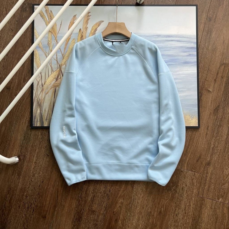 24 años primavera y otoño nuevo estilo suéter de manga larga para hombres y mujeres deportes al aire libre ocio cuello redondo camisa de fondo suelto top de moda