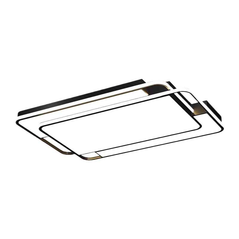 Sala de estar lámpara de techo iluminación principal atmósfera de alto nivel negro sensación simple lámpara de dormitorio de espectro completo Zhongshan iluminación de decoración doméstica