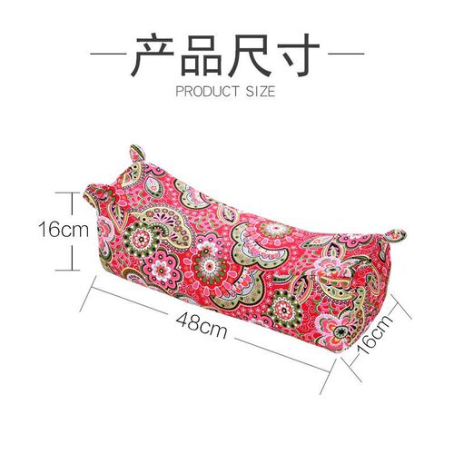 5ZV7 Tiger Head Pillowcase Set with Gift Inner Pillow Slip, 18 Color Options, Pure Cotton Rough Fabric, Handmade Retro Style Pillowcase with Neck Support