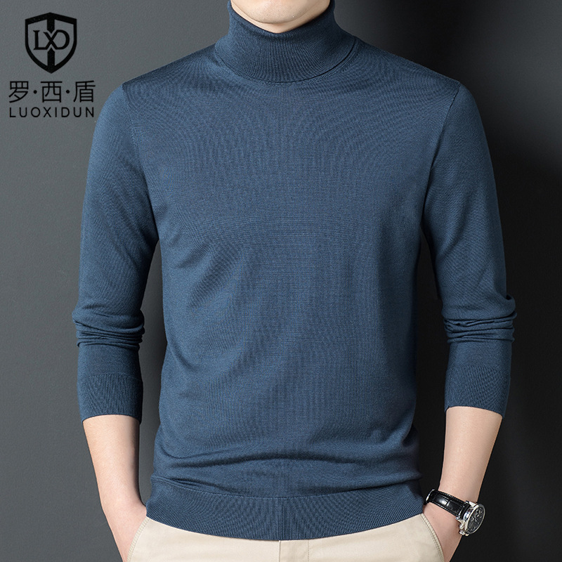 Machine Washable Merino Turtleneck Wool Knitwear for Men Pure Color Double Lapel Knitwear for Middle-Aged Dad Bottoming Knitwear for Men Machine Washable Merino Turtleneck Wool Knitwear for Men Pure Color Double Lapel Knitwear for Middle-Aged Dad Bottoming Knitwear for Men