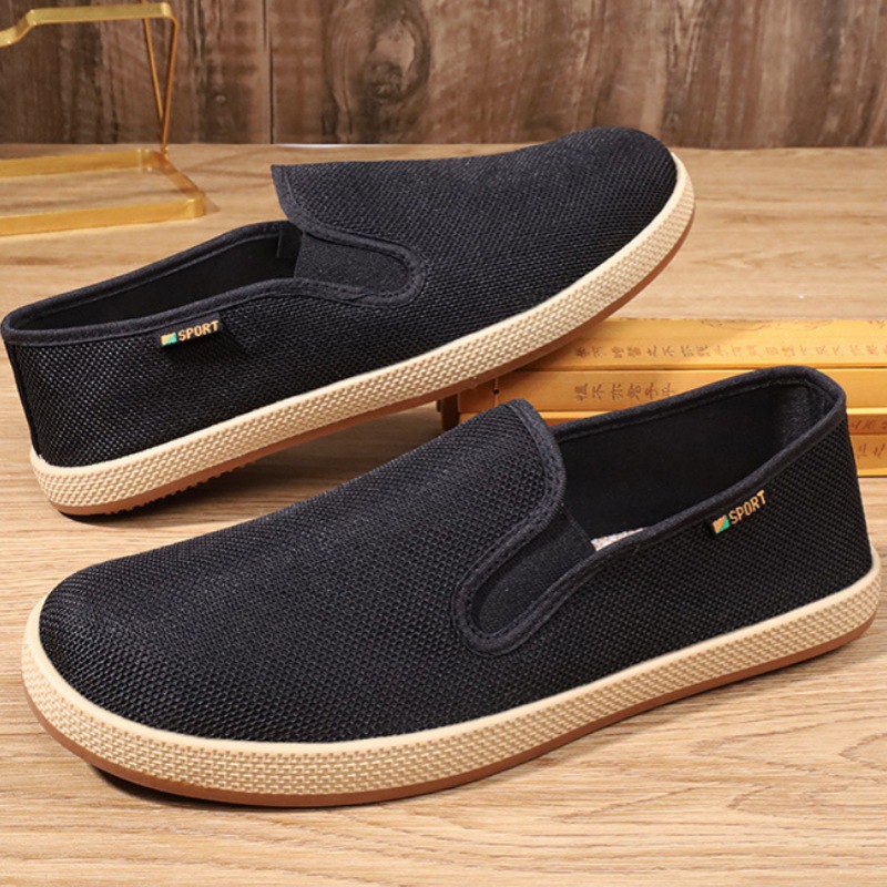 2026 Spring/Summer Old Beijing Cloth Shoes for Men, Soft Sole Breathable Dad Shoes, Slip-On Casual Shoes for Middle-Aged and Elderly People