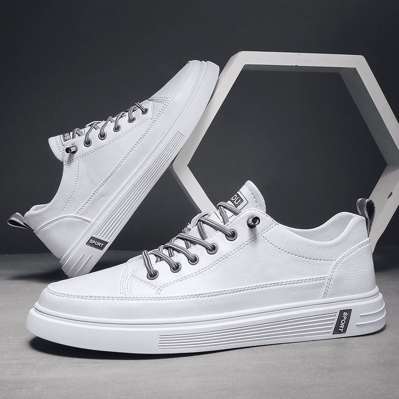 Summer Breathable Shoes For Men, Trendy Slip-On Casual Sneakers, Korean Style Odor-Resistant White Shoes, Versatile_voghion.com