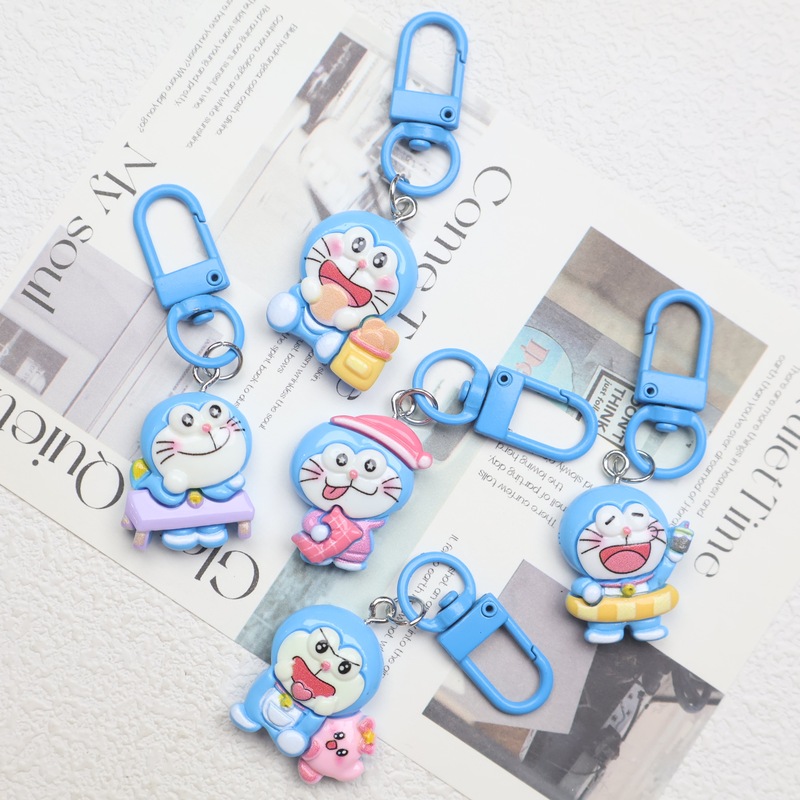 New Cartoon Doraemon Keychain Pendant Creative Bag School Bag Pendant DIY Couple Student Gift Accessories