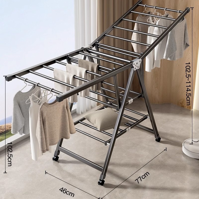 Percha de secado de ropa plegable multifuncional interior multicapa percha de ropa balcón percha de ropa para bebés fábrica directa