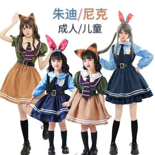 Zootopia cos costume, Rabbit Judy cos costume, police uniform, cosplay costume, anime costume