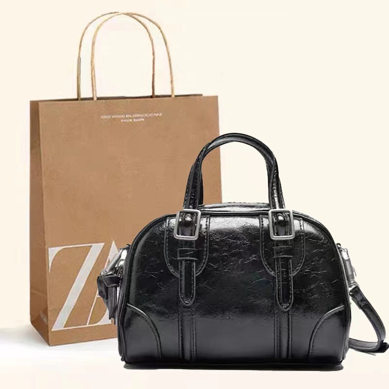 Z diseño de la bolsa transfronteriza solo hombro crossbody bolso de las mujeres de moda de gran capacidad de cuero suave portátil Boston bolsa redonda