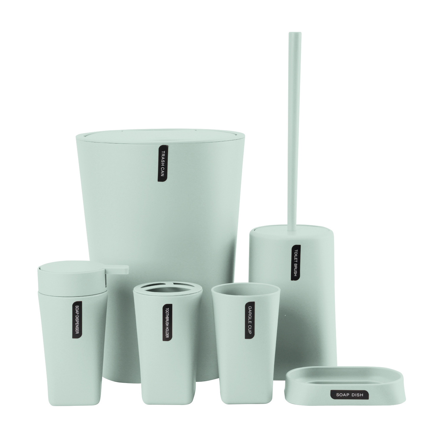 artículos de baño con cubierta set de seis piezas enjuague bucal local redondo cepillo de dientes caja de jabón de almacenamiento set de lavado de baño