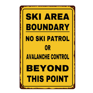 Ski Area Boundary Ski Area Boundary Iron Painting - Warning of Adventure and Challenge