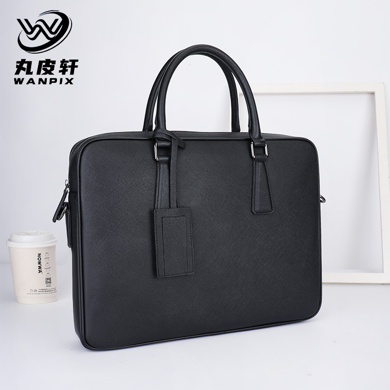 Top Layer Cowhide Briefcase Saffiano Handbag Men's Business Commuter Handbag Men's Briefcase Top Layer Cowhide Briefcase Saffiano Handbag Men's Business Commuter Handbag Men's Briefcase