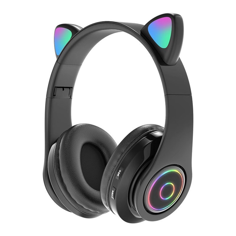 Nuevo transfronterizo B39 auriculares Bluetooth de oídos de gato plegables auriculares de juego estéreo auriculares de auriculares