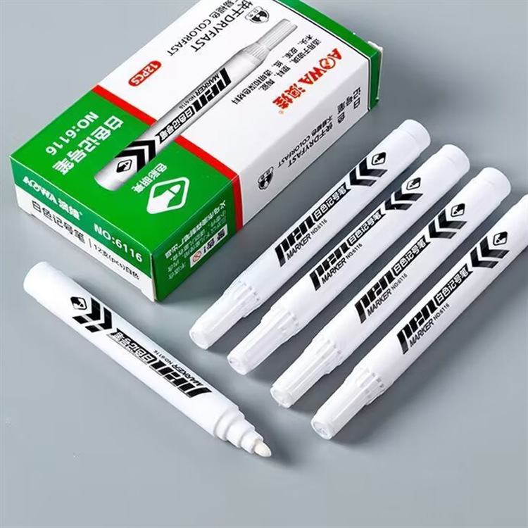 Marcador blanco, lápiz de resaltado, lápiz de resaltado al por mayor, no decolor, impermeable, cabeza gruesa, estudiantes de arte, dibujo, lápiz de勾