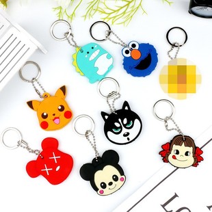 Entrepreneurship cartoon cute large PVC soft rubber key case silicone cartoon soft rubber small pendant decoration accessories