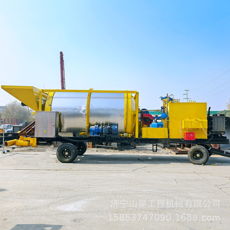 多功能沥青筑路拌合机 10方大罐柏油路修补炒料机 牵引式节约成本