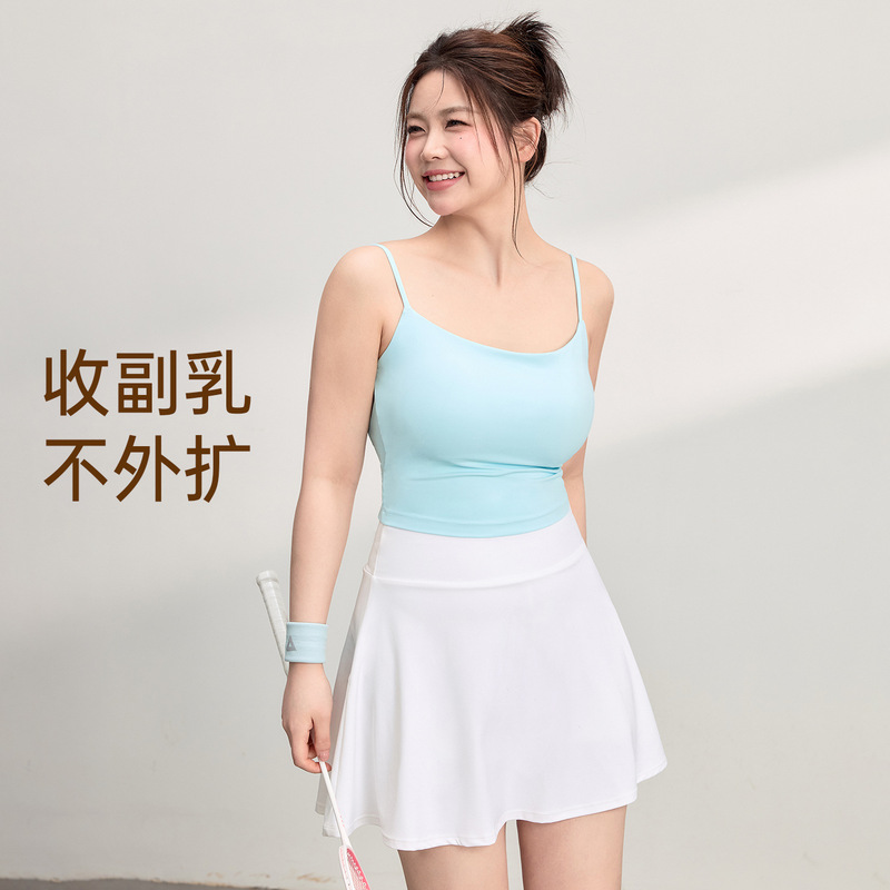 ファットmm大きいサイズスポーツブラレディースブラジャーヌードヨガウェアフィットネス美背中オールインワンアウターキャミソール夏|undefined