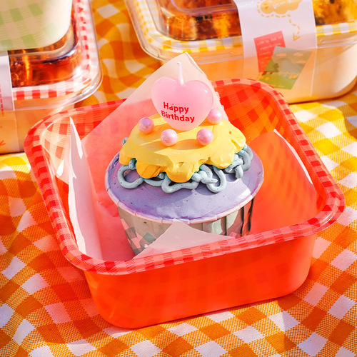 Disposable packaging box food grade sushi mochi burger plastic takeout box rice ball cake picnic box wholesale