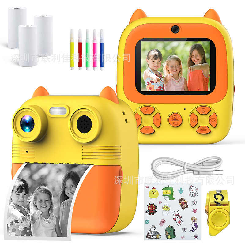 FUENTE fabricante nuevos niños Polaroid Cámara HD Foto Video impresión Cámara juguete entrega transfronteriza