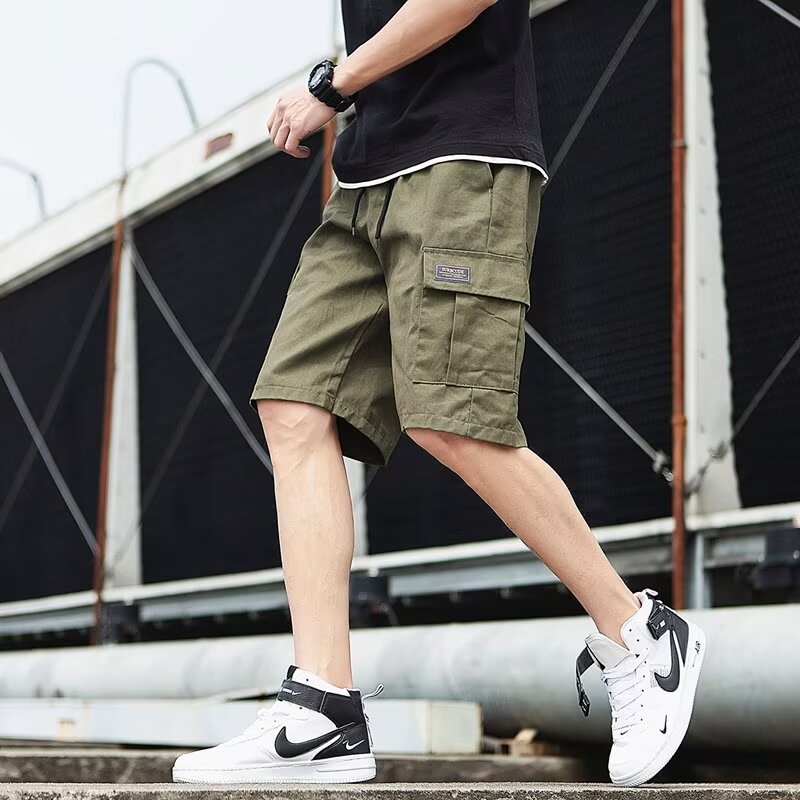 Men's 2025 Summer New Casual Work Shorts Korean Style Trendy Versatile Straight Casual Knee-Length Shorts