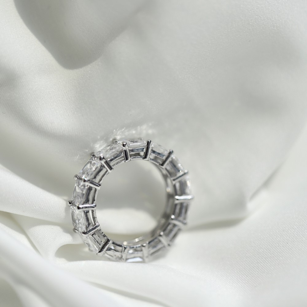 Fashion Geometric Sterling Silver Inlay Zircon Rings 1 Piece