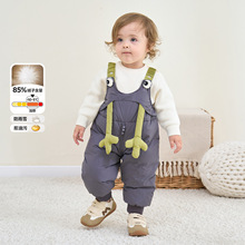 【专柜】婴儿童羽绒背带裤外出户外冬季宝宝加厚连体衣男童羽绒裤