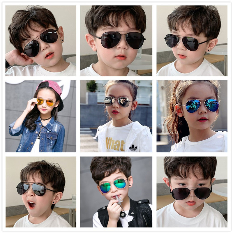 Children's Sunglasses Trendy Pilot Boy's Sunglasses Handsome UV-proof Little Boy's Goggles Baby's Sunglasses