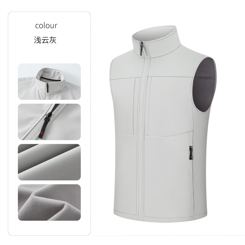 软壳冲锋衣马甲定制logo多口袋防水背心印字印图工作服加厚坎肩|undefined