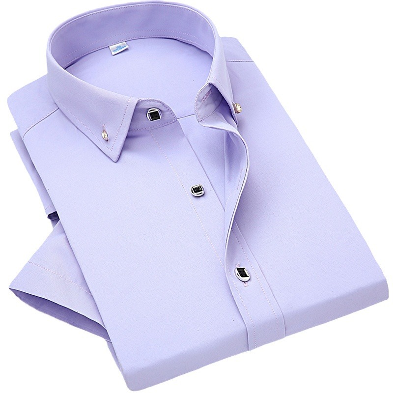 Camisas de fábrica de procesamiento de primavera y verano delgadas de manga corta de negocios profesionales nuevos botones de diseño de ocio de negocios