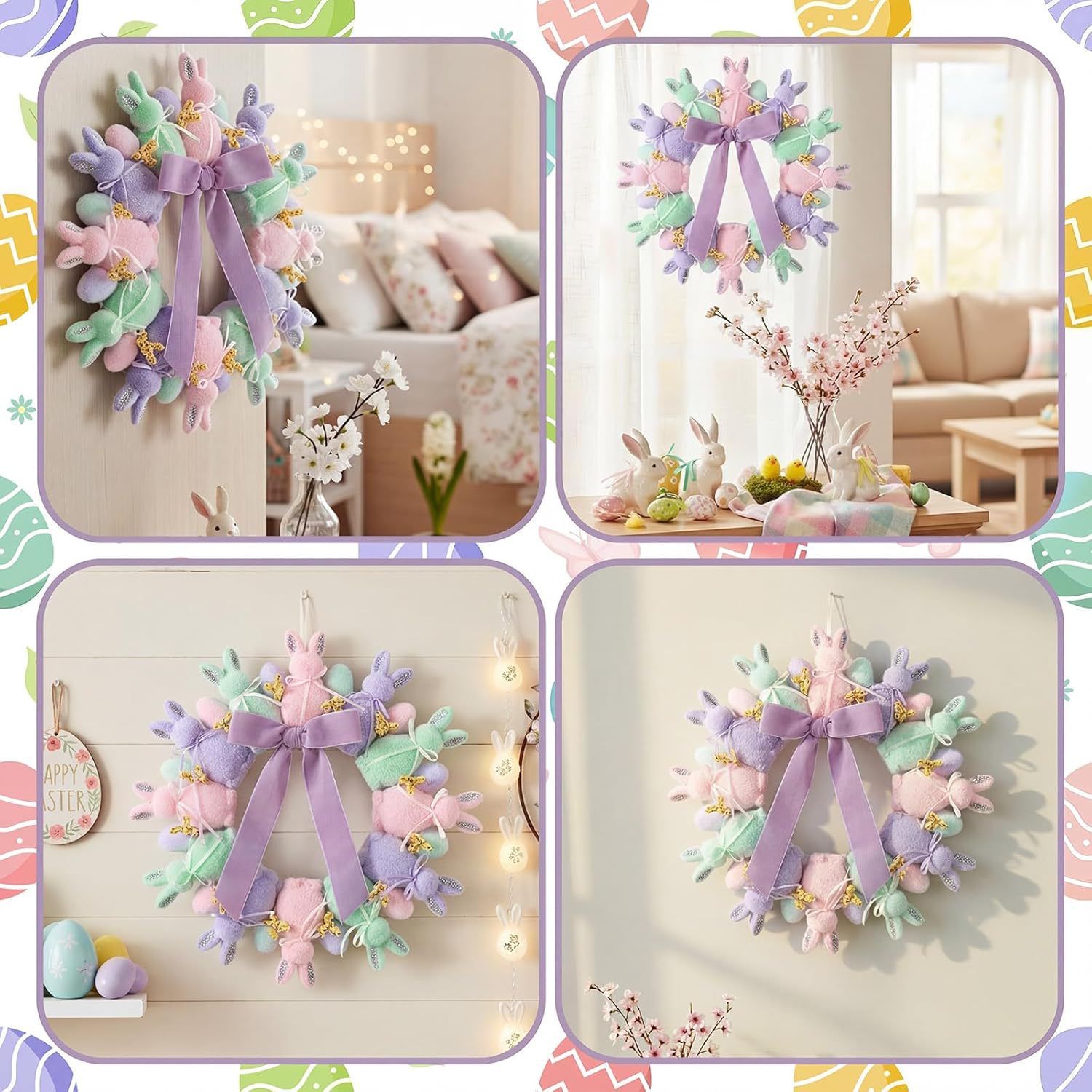 Nuevo color de Pascua plantación de huevos guirland ornamentos guirland de Pascua decoración de la puerta colgante adornos de pared