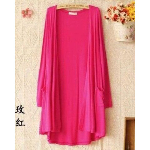 Modal Sunscreen Open Cardigan Women's Summer Thin Long Sleeve Shawl Jacket Medium Long Length Slimming Outerwear Casual Jacket