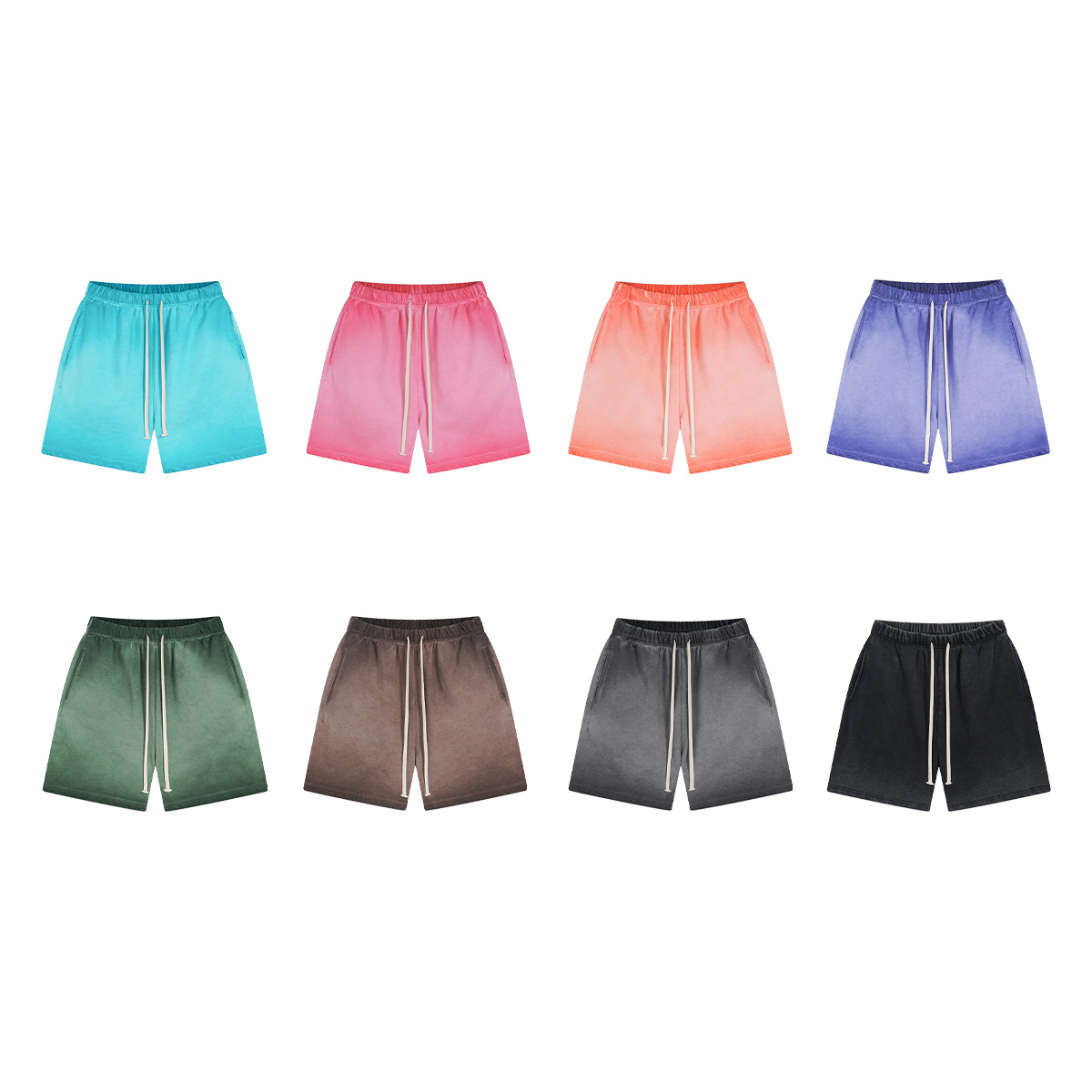 Pantalones cortos de verano para hombre, estilo vintage, delgados, con efecto desgastado, teñidos con cera, retro, de cinco puntos. image 6