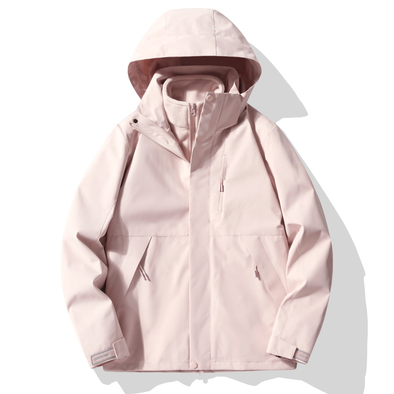 Men's and Women's Three-In-One Jacket, Fleece Outdoor Autumn and Winter Jacket, Mountaineering Clothing, Hooded Mountaineering Couple Style