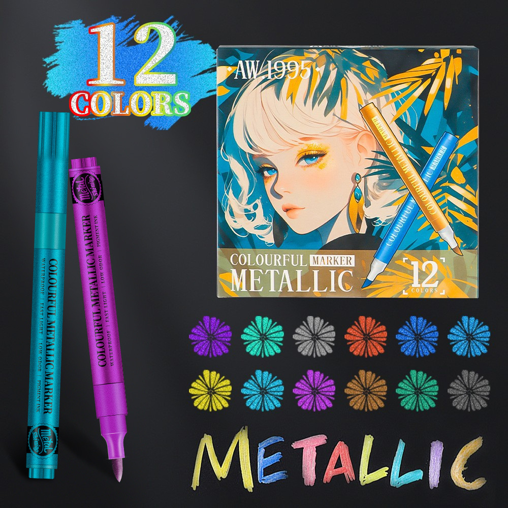 Super oro flash polvo metal pluma DIY cuenta de mano modelo de pluma de tarjetas de felicitación acrílico colorido caligrafía hermosa pluma