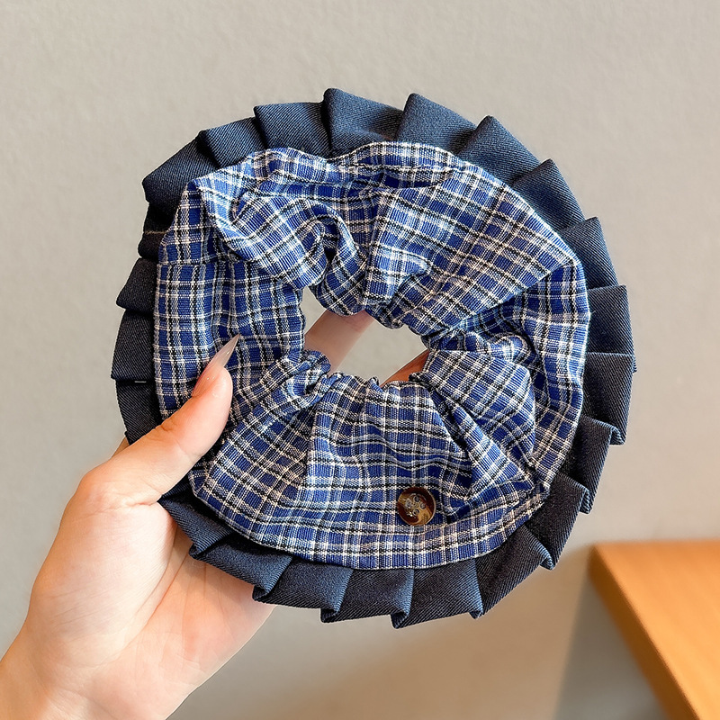 Pastoral viento intestino anillo de cabello mujer 2025 nuevo estilo de alta sensación bola de cabello cuerda de cabeza flor dulce princesa adornos de cabello cuerda