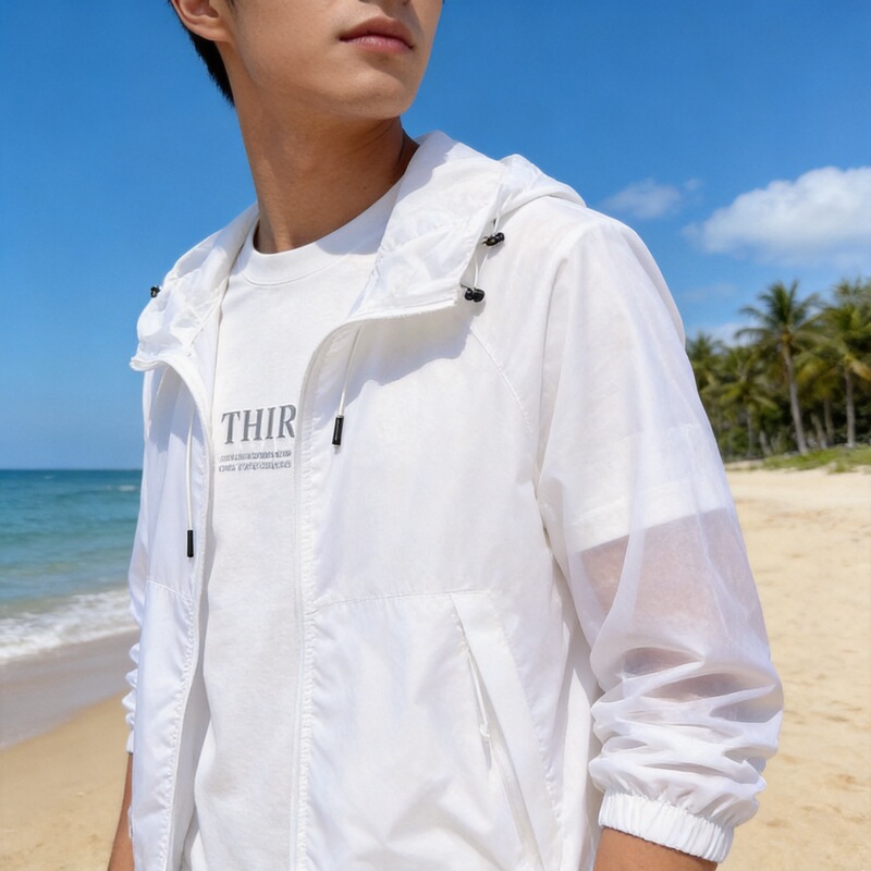 2025 Summer New Hooded Sun Protection Clothing Men's High-end Fashion Brand Fashion All-match Casual Thin Jacket Coat